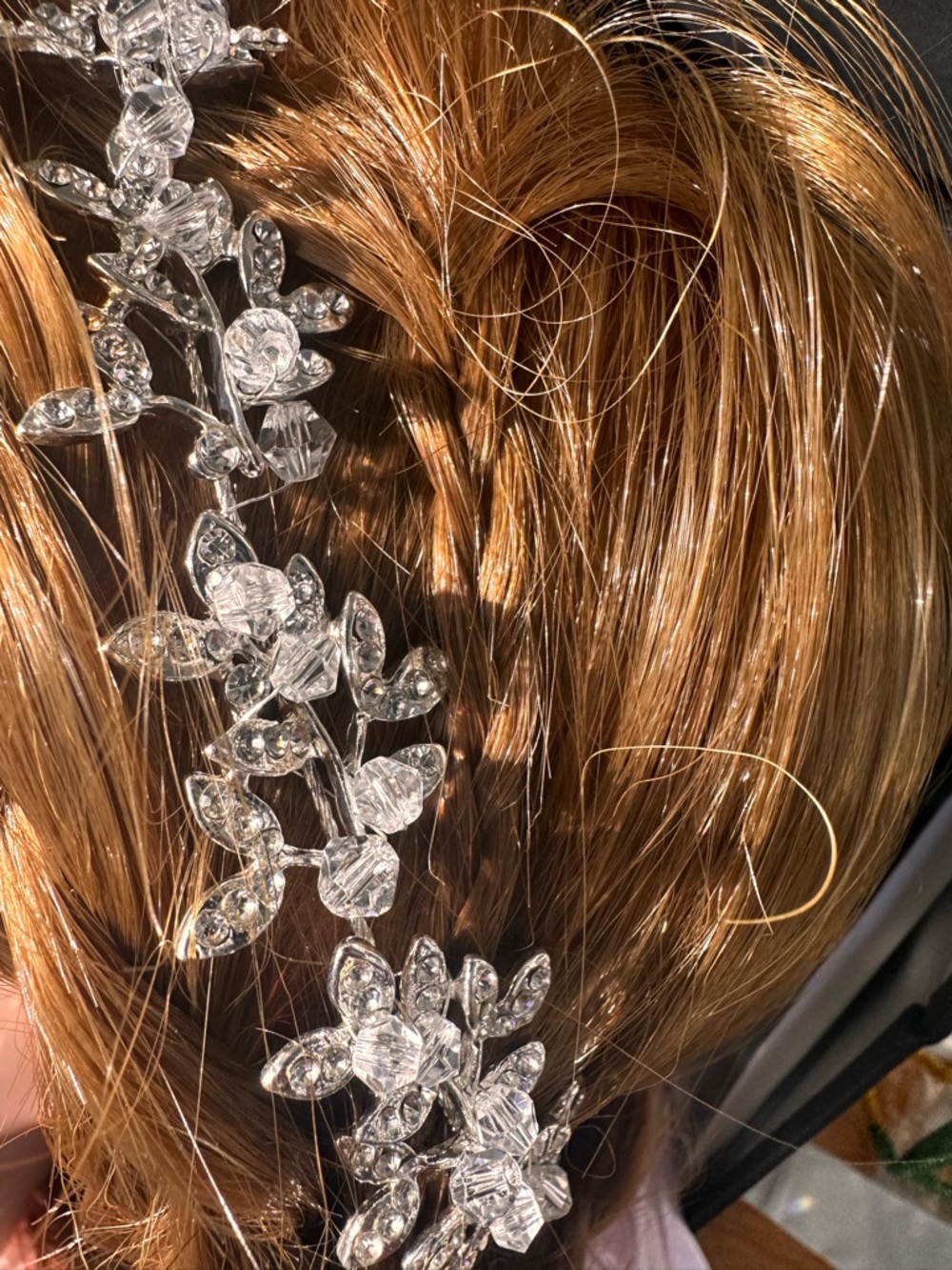 Crystal Bridal Hair Vine Silver Rhinestone Floral Headpiece Wedding NWT - Picture 4 of 10